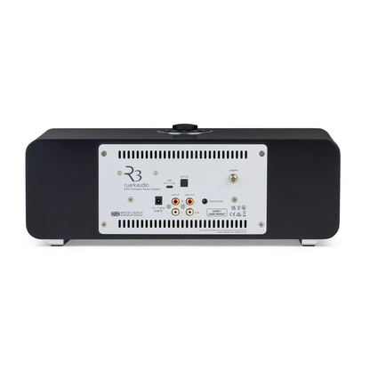 Ruark R3S Kompaktanlage mit CD & Streaming Schwarz Rückansicht mit Anschlussfeld