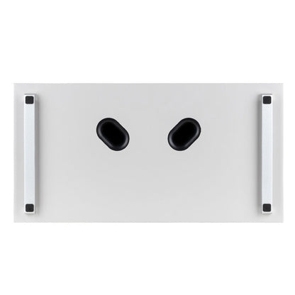 Ruark R410 All-in-One-Musiksystem Hellgrau + Black Slats Draufsicht auf die Bassreflexöffnungen