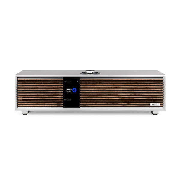Ruark R410 All-in-One-Musiksystem Hellgrau Frontansicht mit Display