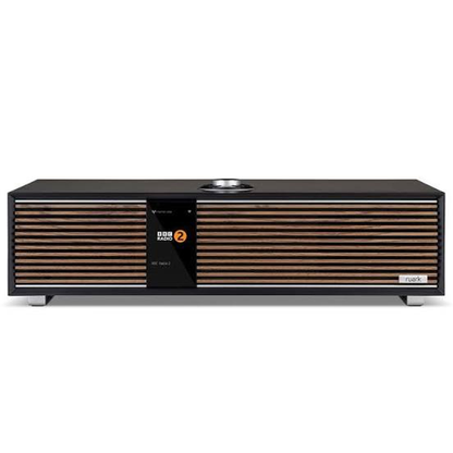 Ruark R410 All-in-One-Musiksystem Schwarz Frontansicht mit Display