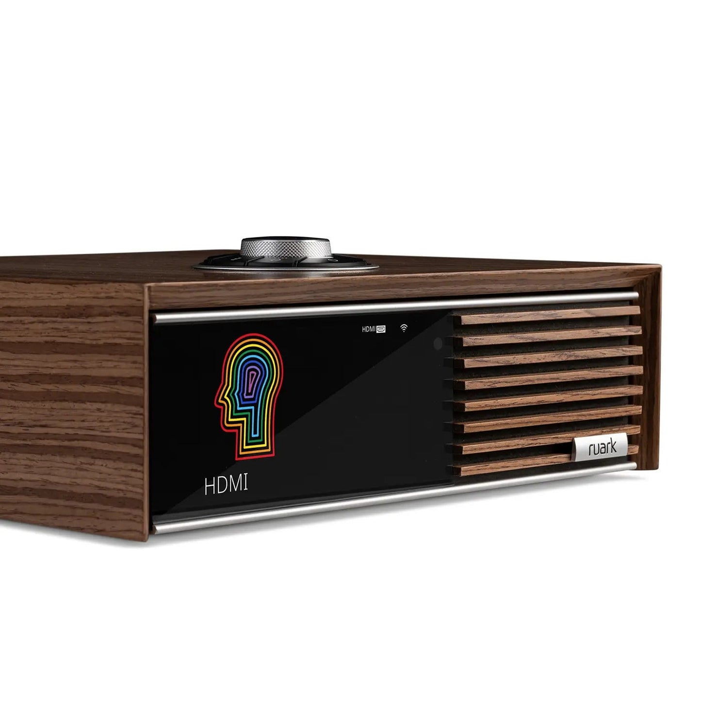 Ruark R610 Streaming-Verstärker Nussbaum Detailansicht Bedienfeld