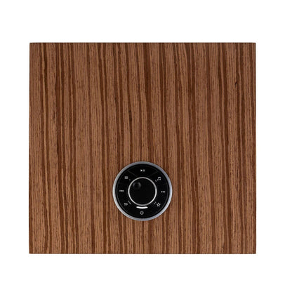 Ruark R610 Streaming-Verstärker Nussbaum Draufsicht auf den Drehregler