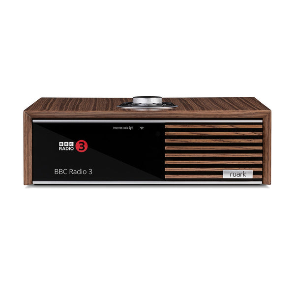 Ruark R610 Streaming-Verstärker Nussbaum Frontansicht mit Display