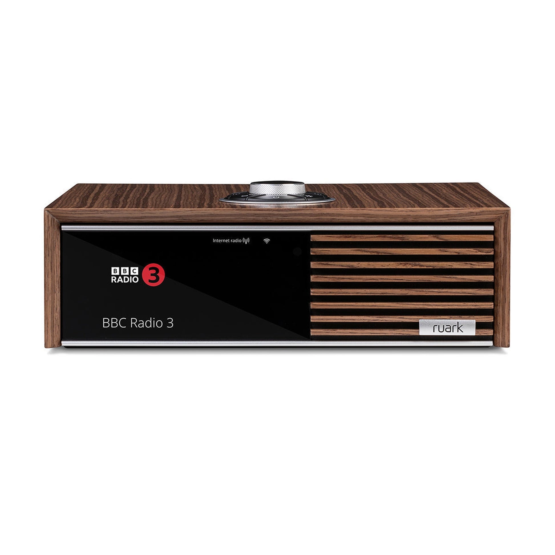 Ruark R610 Streaming-Verstärker Nussbaum Frontansicht mit Display