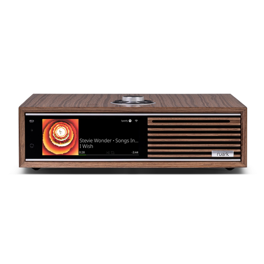 Ruark R710 CD-Streaming-Konsole Nussbaum Frontansicht mit Display