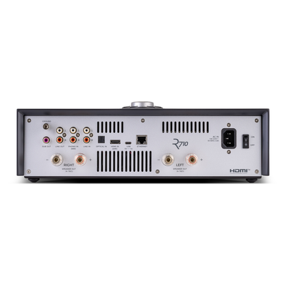 Ruark R710 CD-Streaming-Konsole Schwarz Rückansicht mit Anschlussfeld