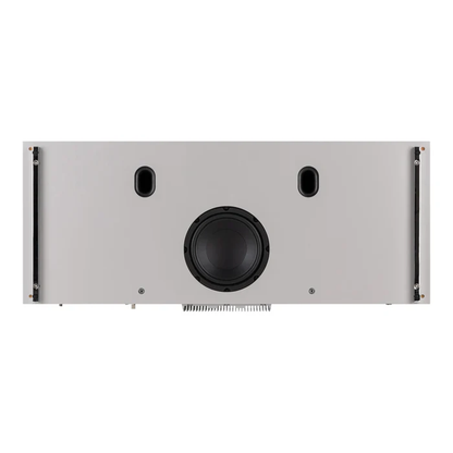 Ruark R810 All-in-One-Musiksystem Hellgrau + Black Slats Detailansicht der Bassreflexöffnungen an der Unterseite