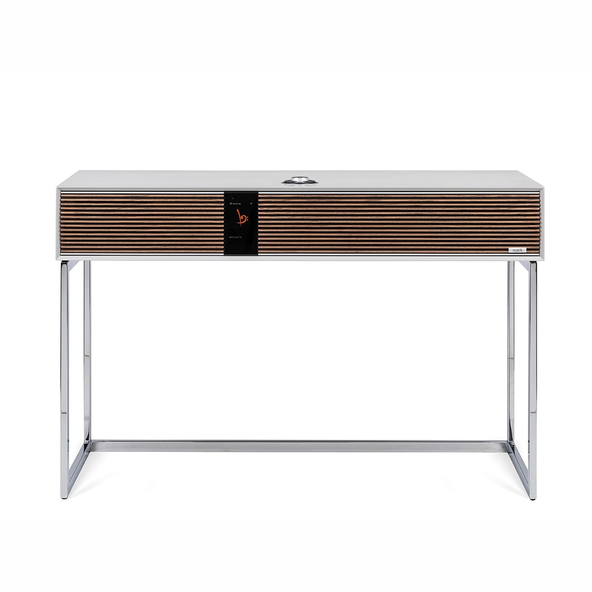 Ruark R810 All-in-One-Musiksystem Hellgrau Frontansicht mit Standfuss