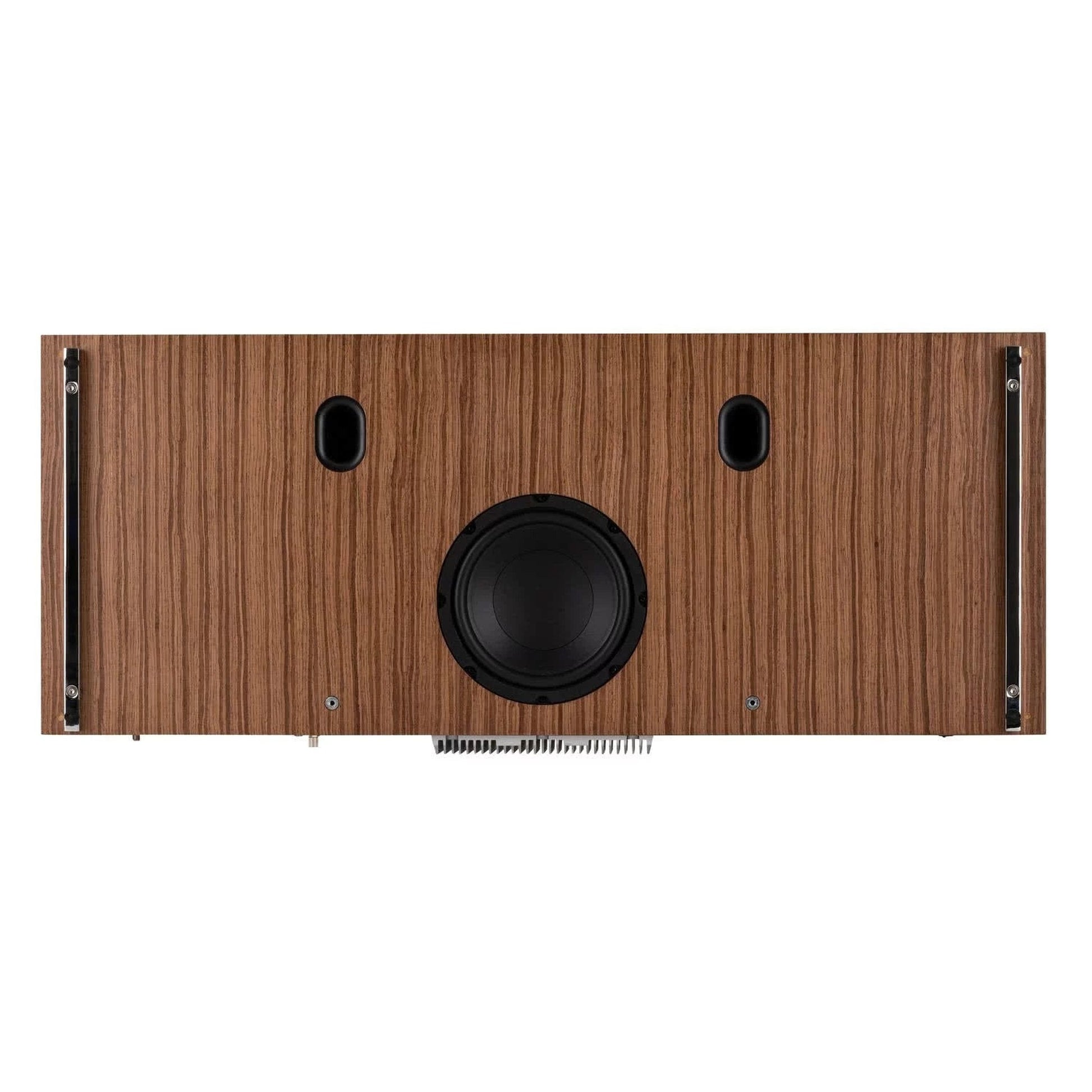 Ruark R810 All-in-One-Musiksystem Nussbaum Detailansicht der Bassreflexöffnungen an der Unterseite