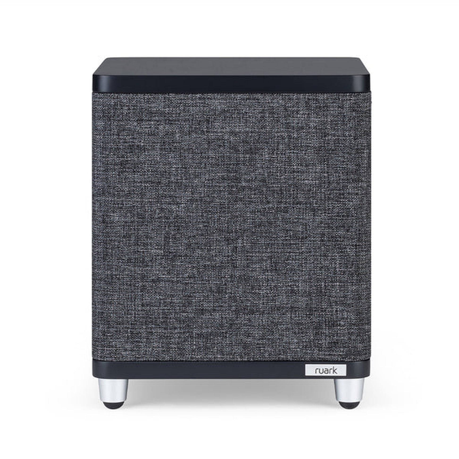 Ruark RS1 Aktiv-Subwoofer Schwarz Schrägansicht Detailansicht der Bedienelemente