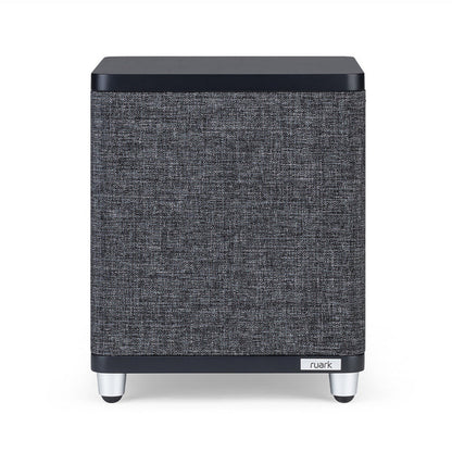 Ruark RS1 Aktiv-Subwoofer Schwarz Schrägansicht Detailansicht der Bedienelemente