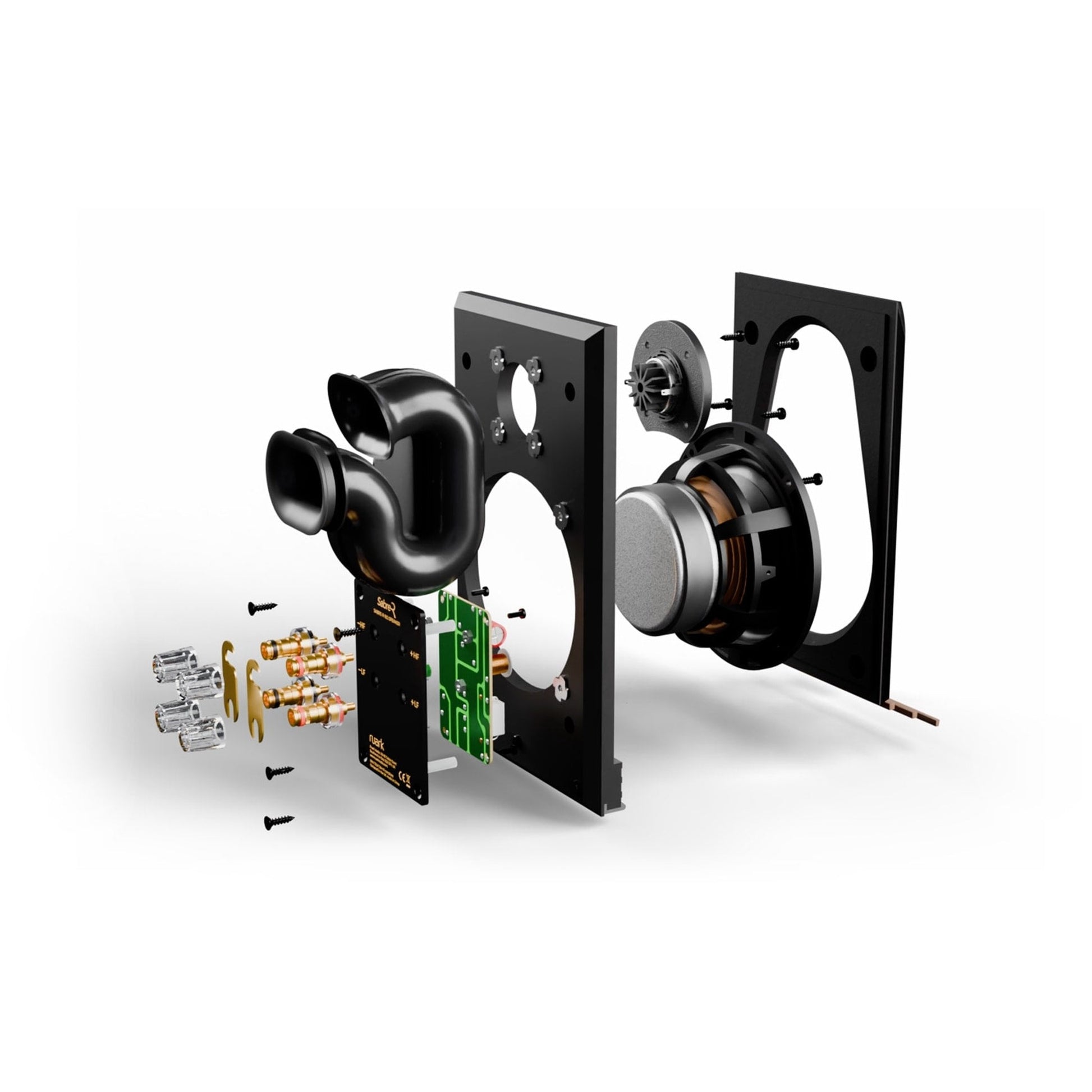 Ruark Sabre R Regallautsprecher Schwarz Detailansicht der Lautsprecherchassis