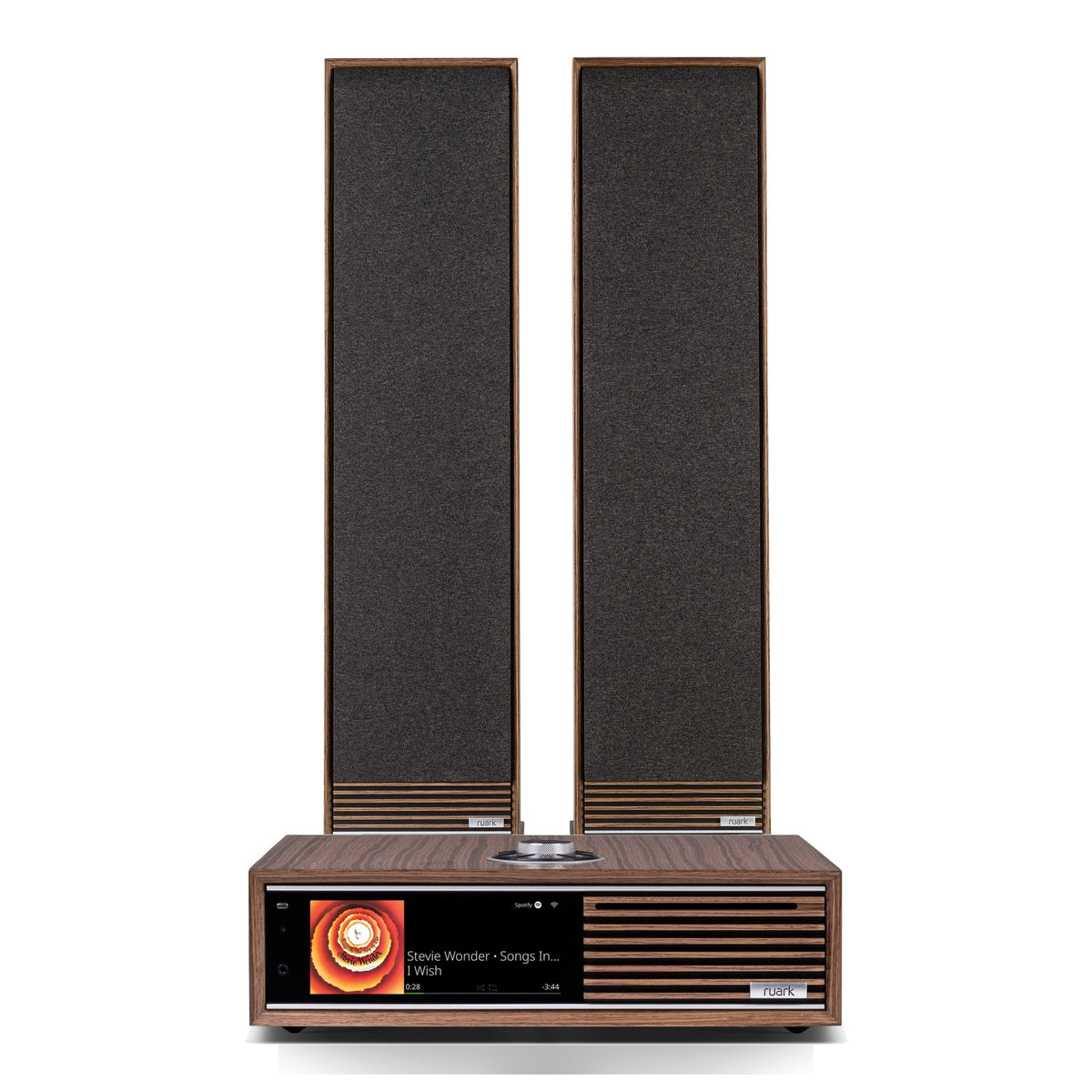 Ruark Audio HiFi-Set R710 Nussbaum + Talisman-R Standlautsprecher Nussbaum, Setansicht