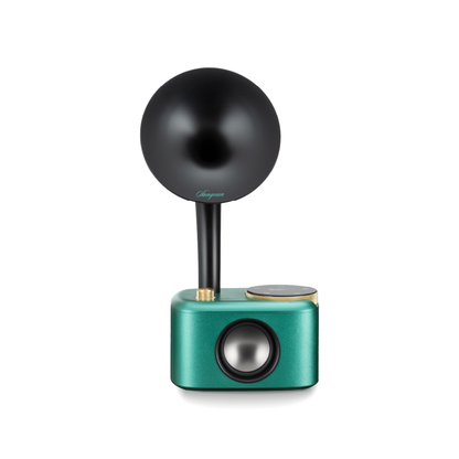 Sangean CP-100D DAB+/UKW Radio Frontansicht mit schwarzem Schalltrichter in Ocean-Black