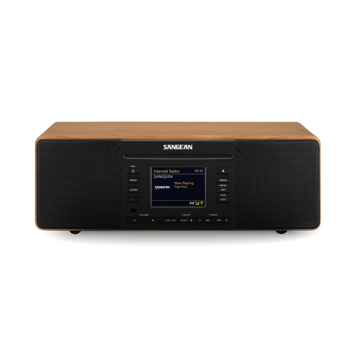 Sangean DDR-66BT Internetradio mit CD, Walnut, Frontansicht