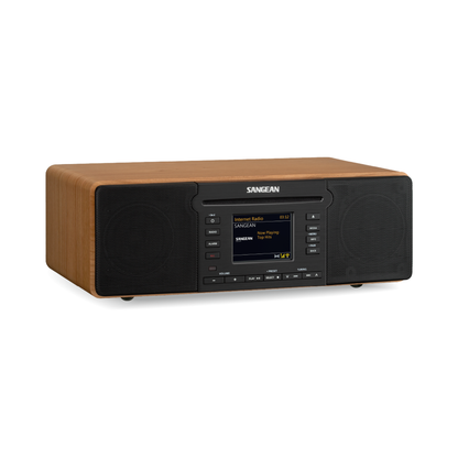 Sangean DDR-66BT Internetradio mit CD, Walnut, Schrägansicht von links