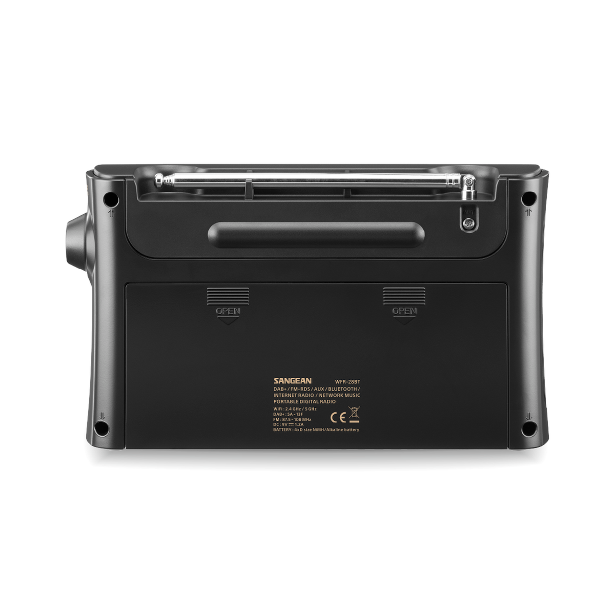 Sangean WFR-28BT Portables Internetradio, Black, Rückansicht
