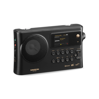 Sangean WFR-28BT Portables Internetradio, Black, Schrägansicht von links