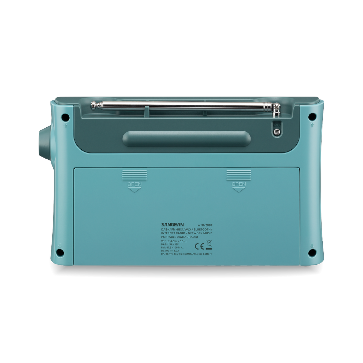 Sangean WFR-28BT Portables Internetradio, Light Blue, Rückansicht