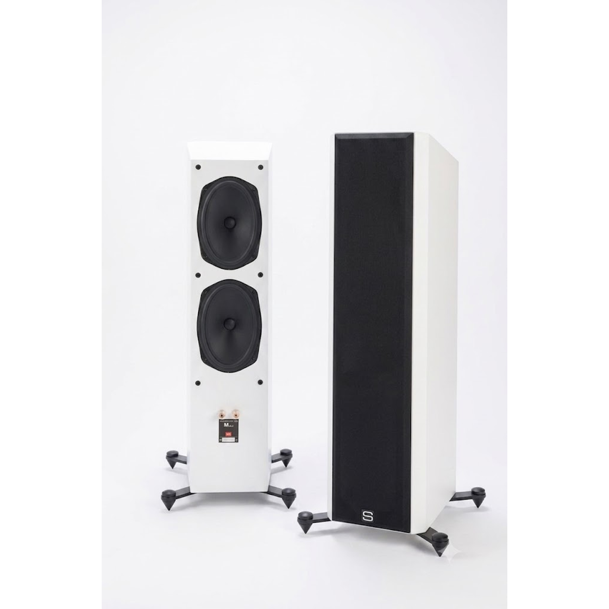 Scansonic HD M20.2 Standlautsprecher Stereopaar in Weiss mit Frontabdeckung