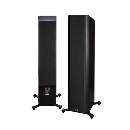 Scansonic HD M30.2 Standlautsprecher Stereopaar in Schwarz mit Frontabdeckung