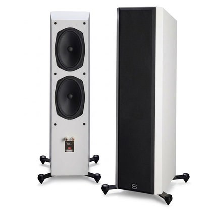 Scansonic HD M30.2 Standlautsprecher Stereopaar in Weiss mit Frontabdeckung