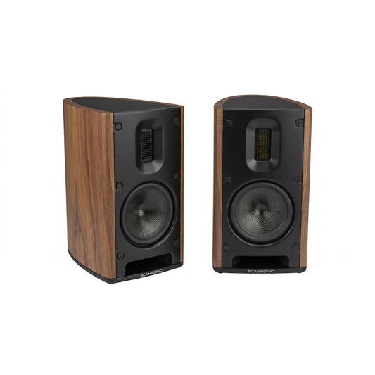 Scansonic HD MB1 B Regallautsprecher Stereopaar in Walnuss ohne Ständer