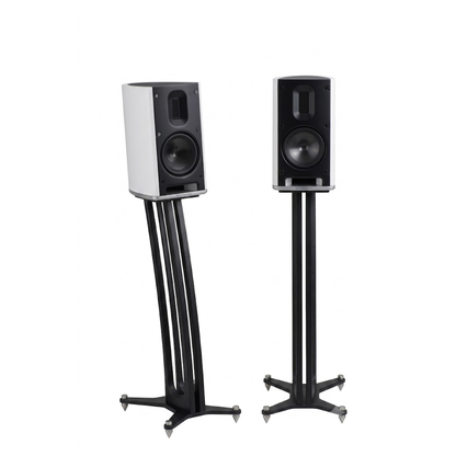 Scansonic HD MB1 B Regallautsprecher Stereopaar in Weiss auf Lautsprecherständern