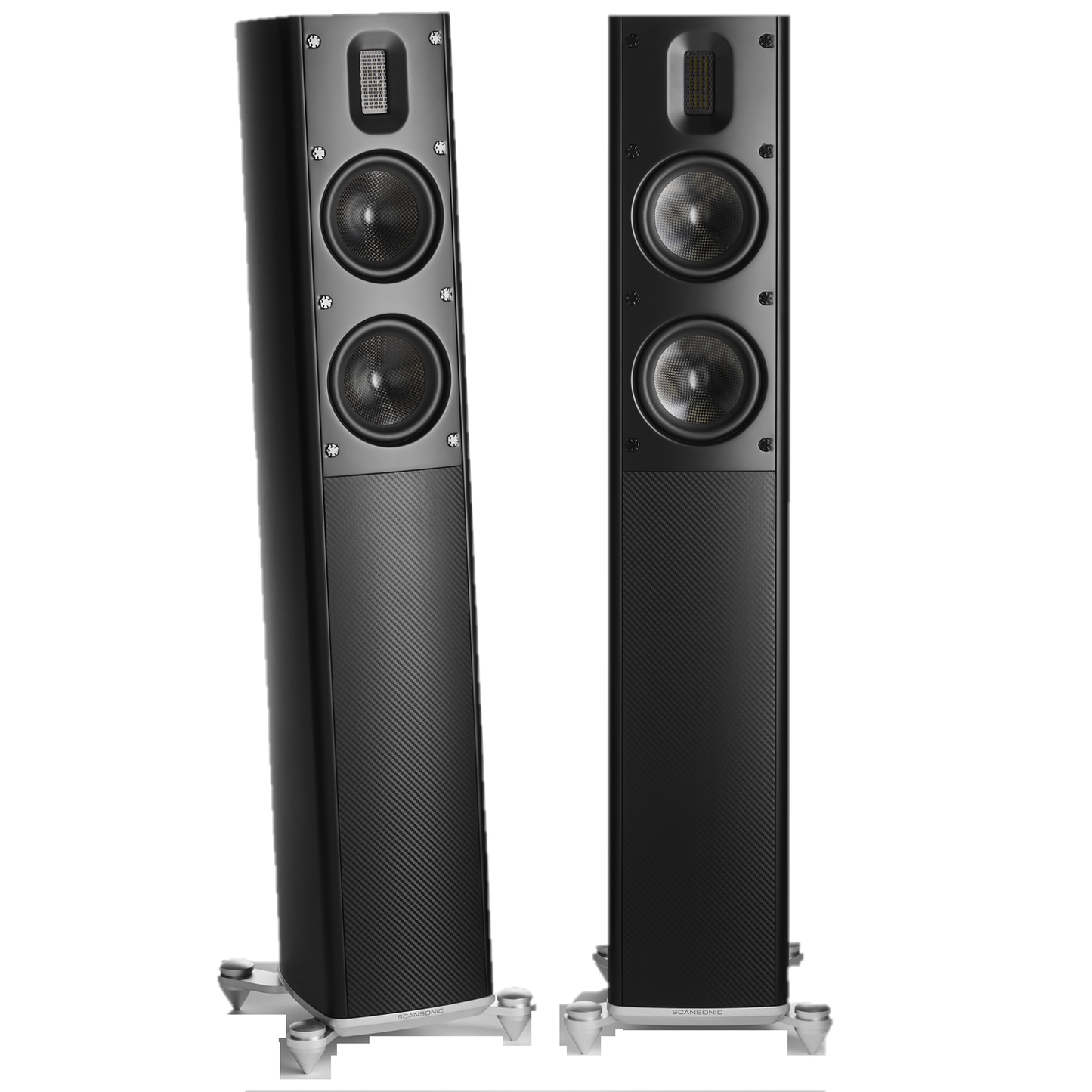 Scansonic HD MB2.5 B Standlautsprecher Stereopaar in Schwarz, Frontansicht