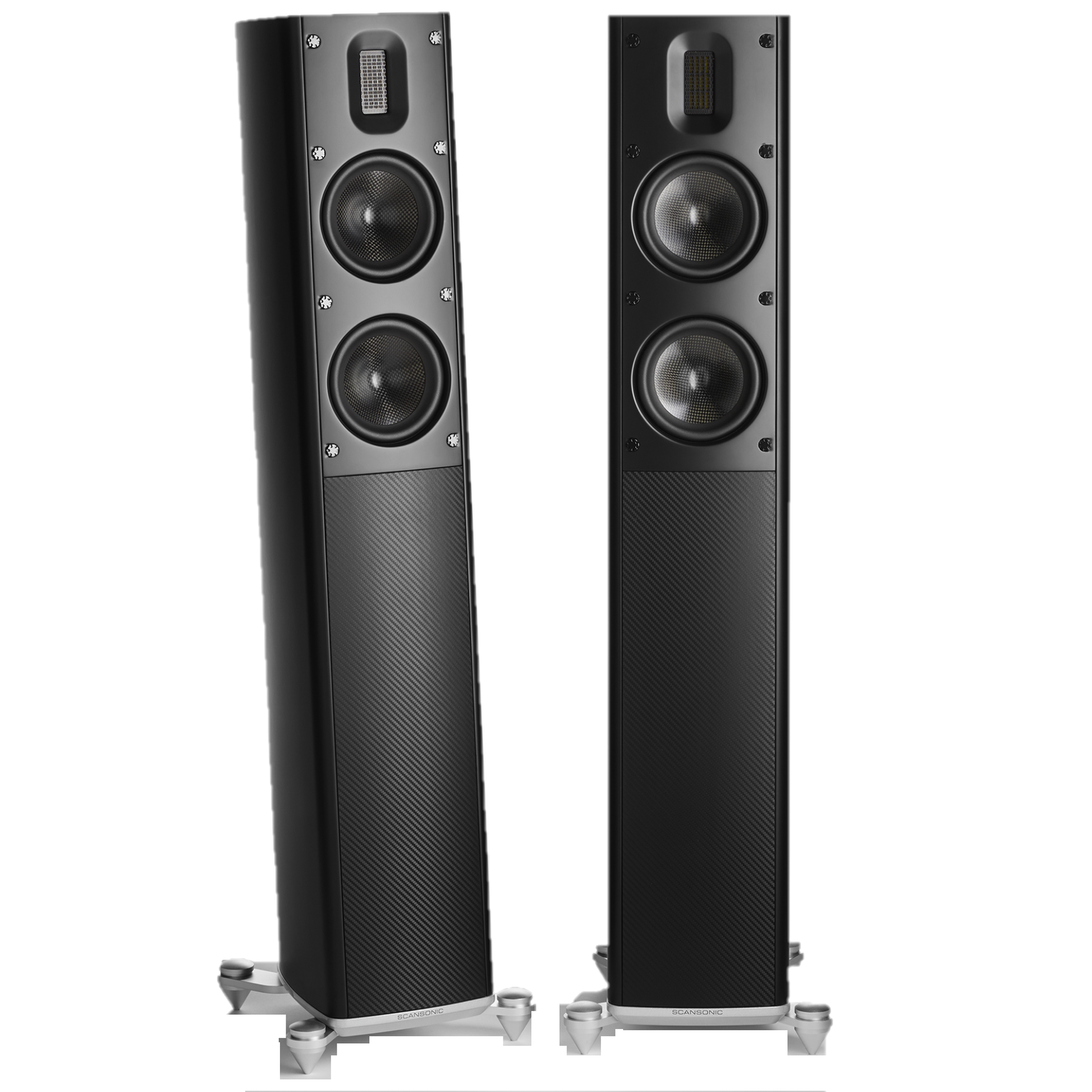 Scansonic HD MB2.5 B Standlautsprecher Stereopaar in Schwarz, Frontansicht
