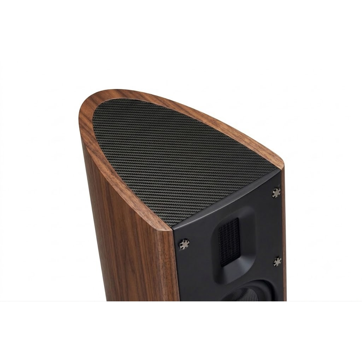 Scansonic HD MB2.5 B Standlautsprecher Draufsicht auf die Gehäuseoberseite in Walnuss