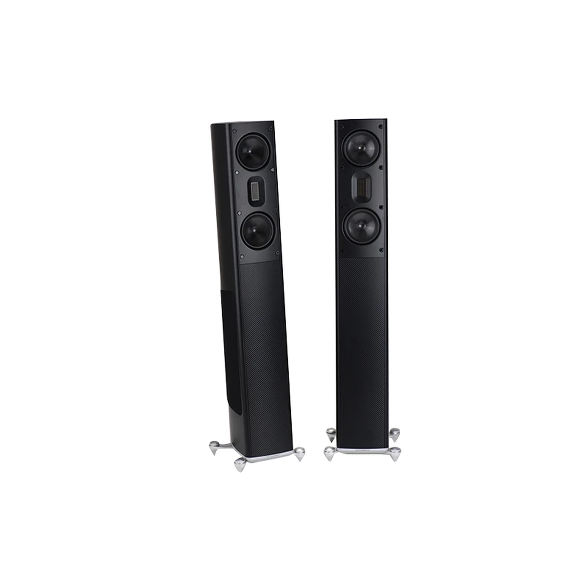 Scansonic HD MB3.5 B Standlautsprecher Stereopaar in Schwarz, Frontansicht und Rückansicht