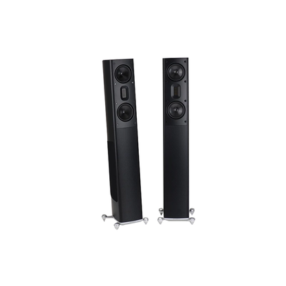 Scansonic HD MB3.5 B Standlautsprecher Stereopaar in Schwarz, Frontansicht und Rückansicht