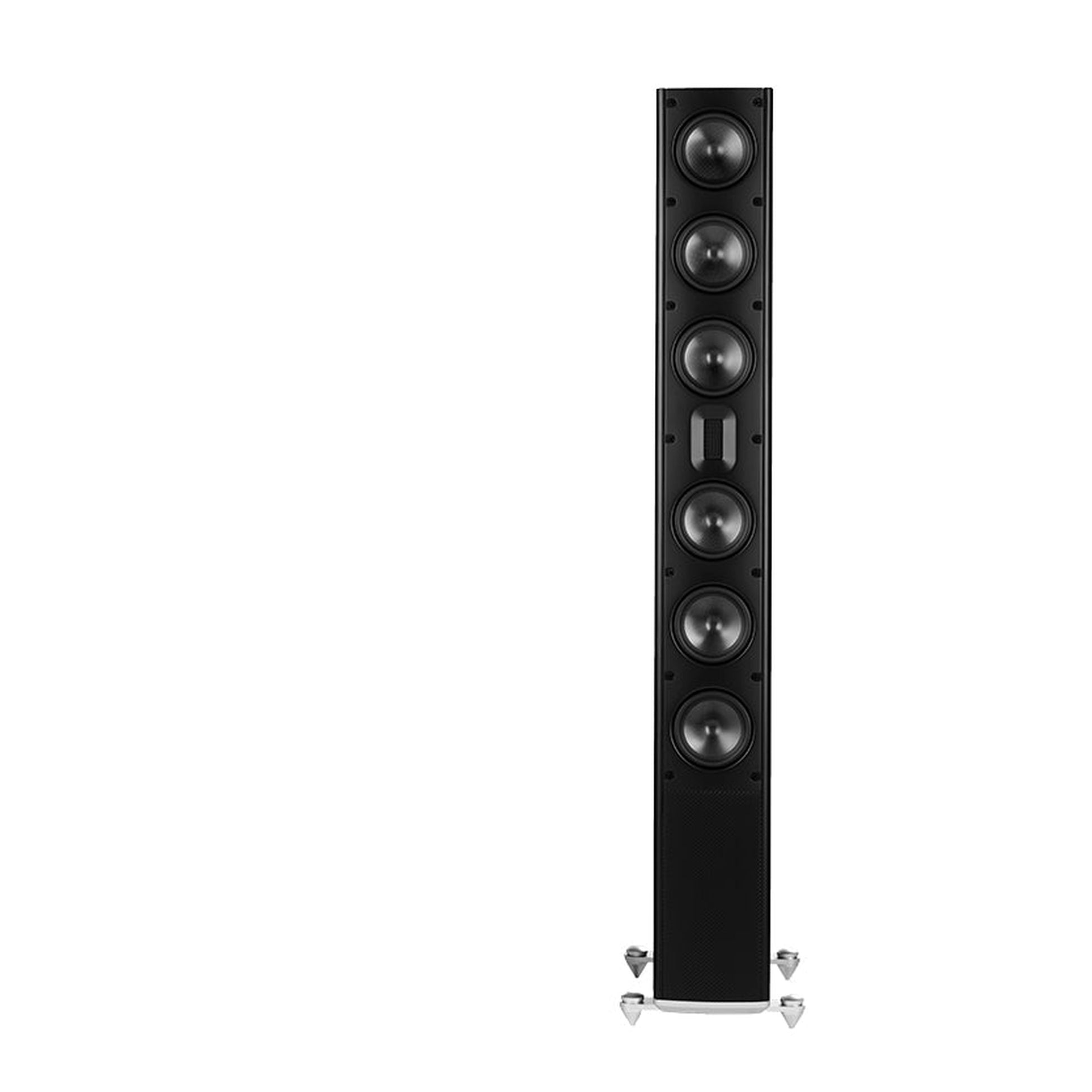 Scansonic HD MB6 B Standlautsprecher in Schwarz, Frontansicht mit Blick auf die Chassisbestückung