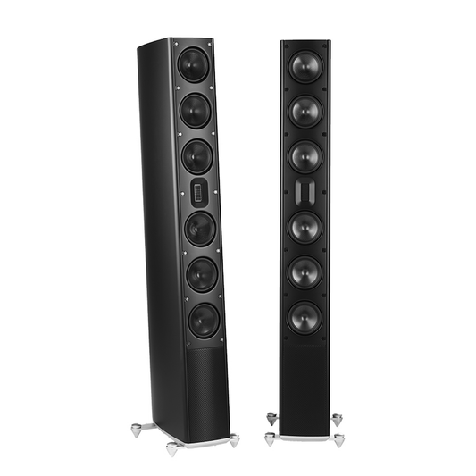 Scansonic HD MB6 B Standlautsprecher Stereopaar in Schwarz, Frontansicht