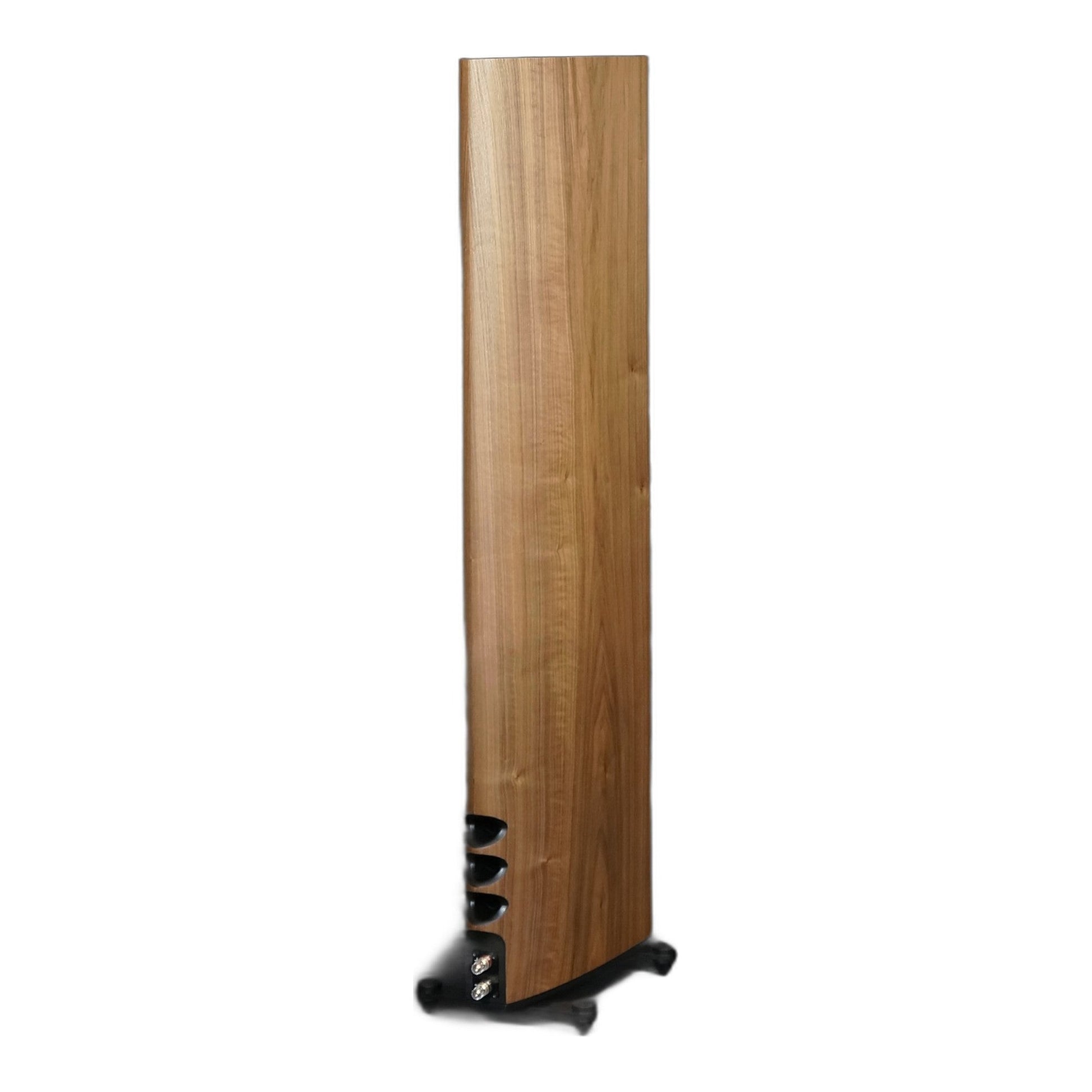 Scansonic HD MB6 B Standlautsprecher in Walnuss, Rückansicht mit Bassreflexöffnungen