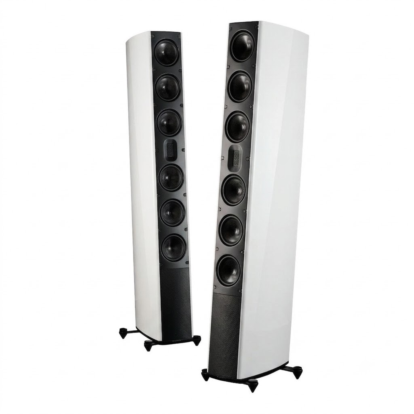 Scansonic HD MB6 B Standlautsprecher Stereopaar in Weiss, Frontansicht