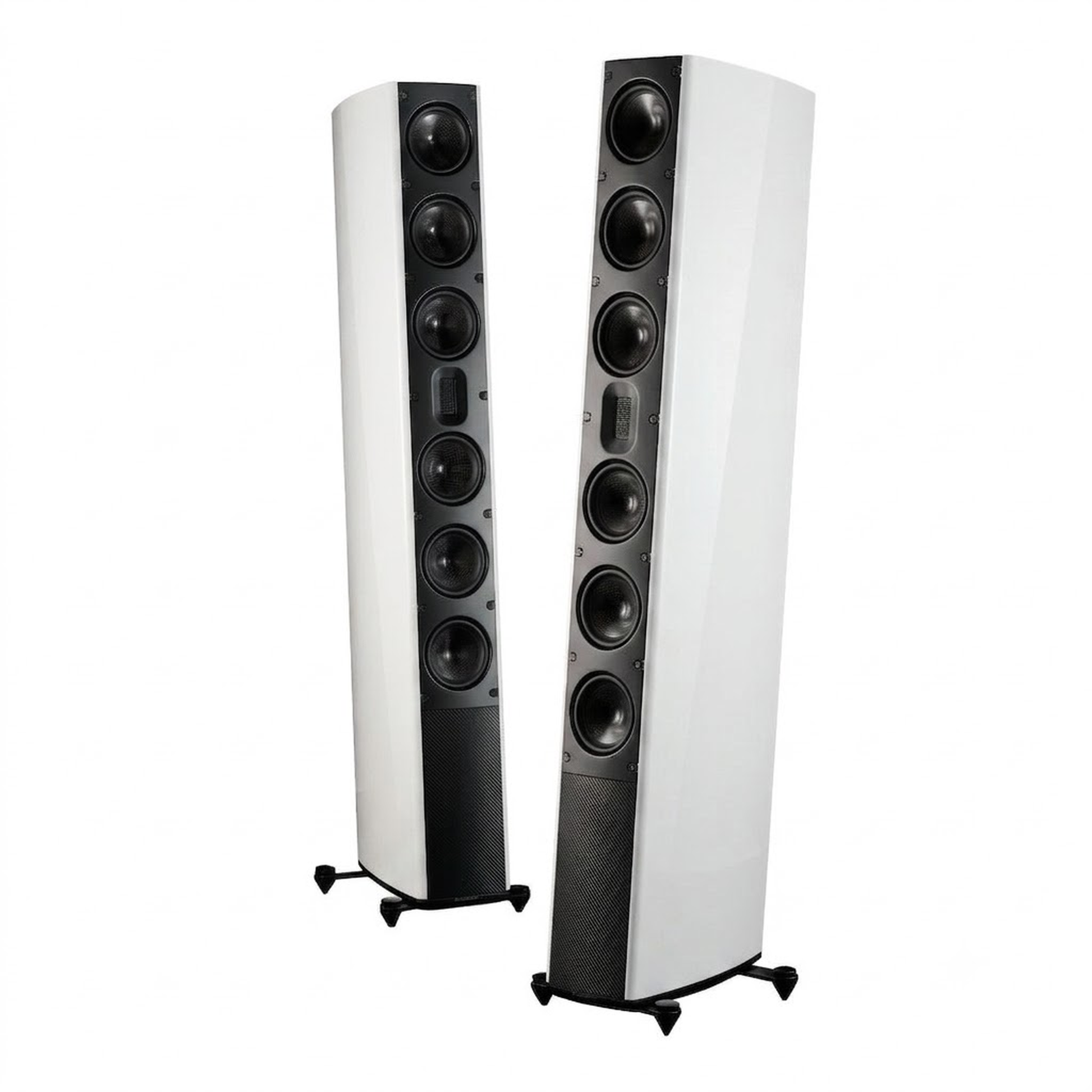 Scansonic HD MB6 B Standlautsprecher Stereopaar in Weiss, Frontansicht