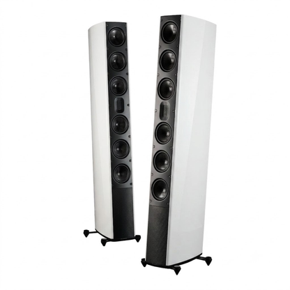 Scansonic HD MB6 B Standlautsprecher Stereopaar in Weiss, Frontansicht