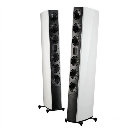 Scansonic HD MB6 B Standlautsprecher Stereopaar in Weiss, Frontansicht