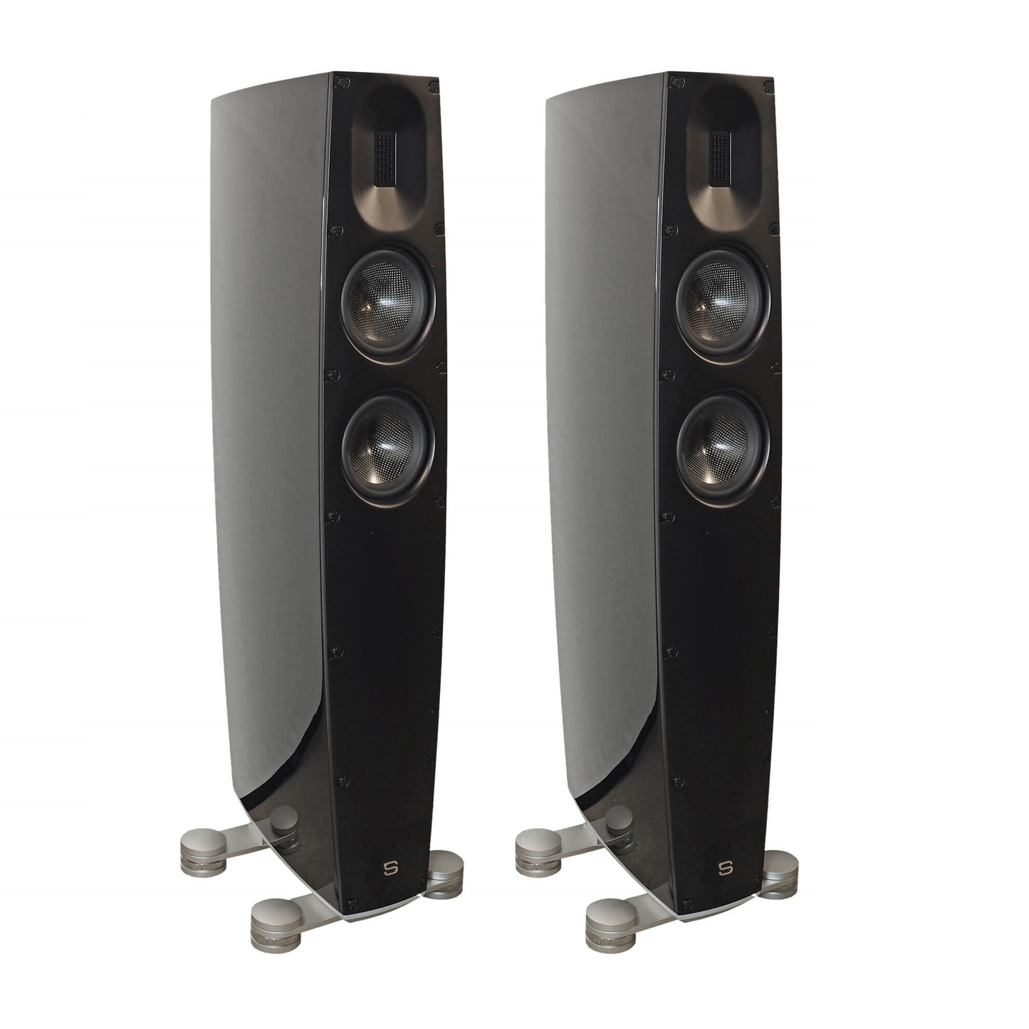 Scansonic HD Q3 Standlautsprecher Stereopaar in Schwarz, Frontansicht