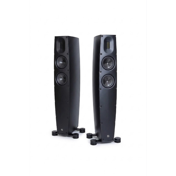 Scansonic HD Q8 Standlautsprecher Stereopaar in Schwarz, Frontansicht