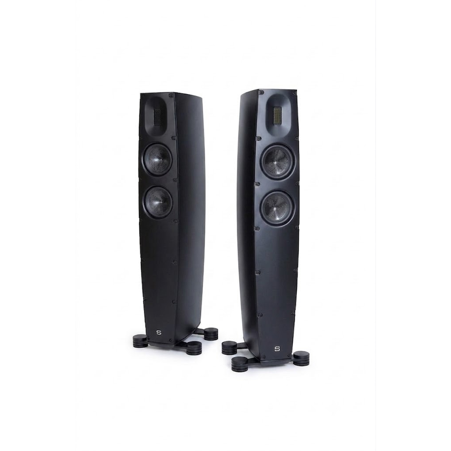 Scansonic HD Q8 Standlautsprecher Stereopaar in Schwarz, Frontansicht