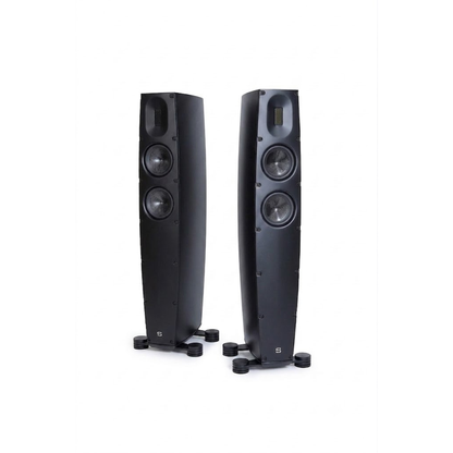 Scansonic HD Q8 Standlautsprecher Stereopaar in Schwarz, Frontansicht