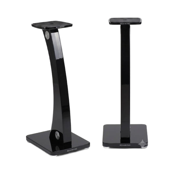 Scansonic HD Single Stand Lautsprecher-Ständer in Schwarz, Front- und Rückansicht
