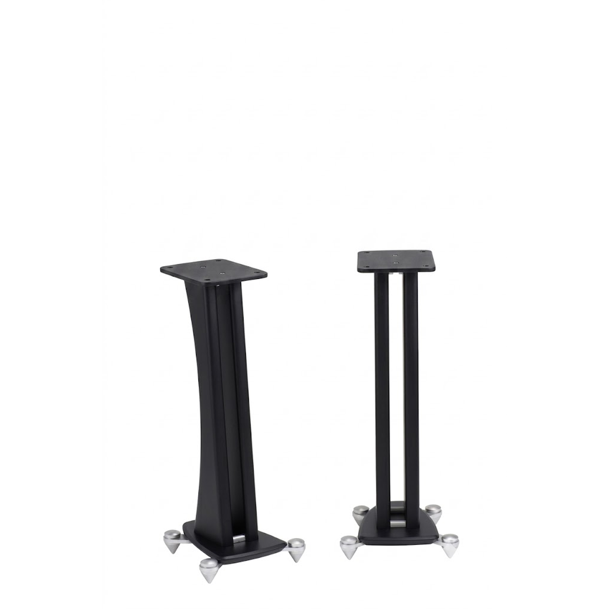 Scansonic HD Twin Stand Lautsprecher-Ständer in Schwarz, Front- und Rückansicht
