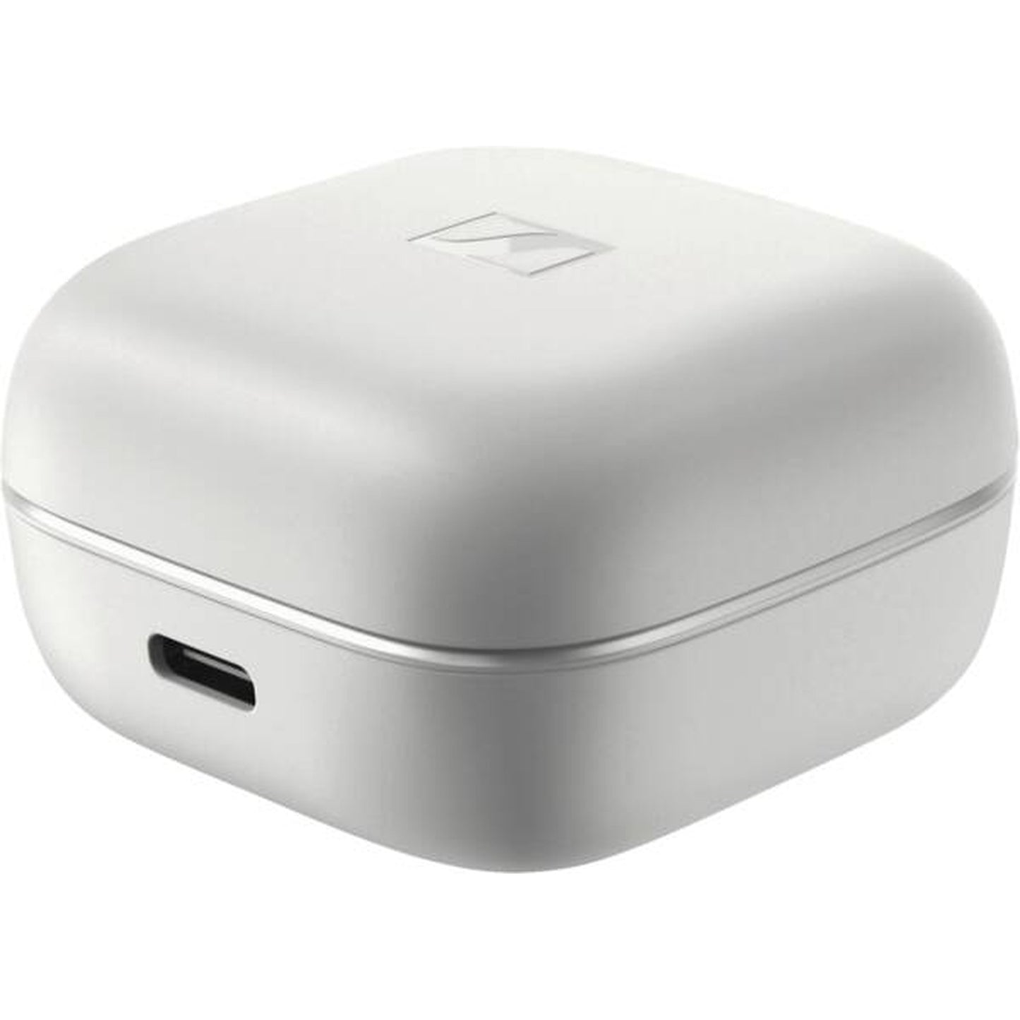 Sennheiser Accentum True Wireless In-Ear-Kopfhörer Weiss Lieferumfang Ladeetui geöffnet mit Ohrhörern