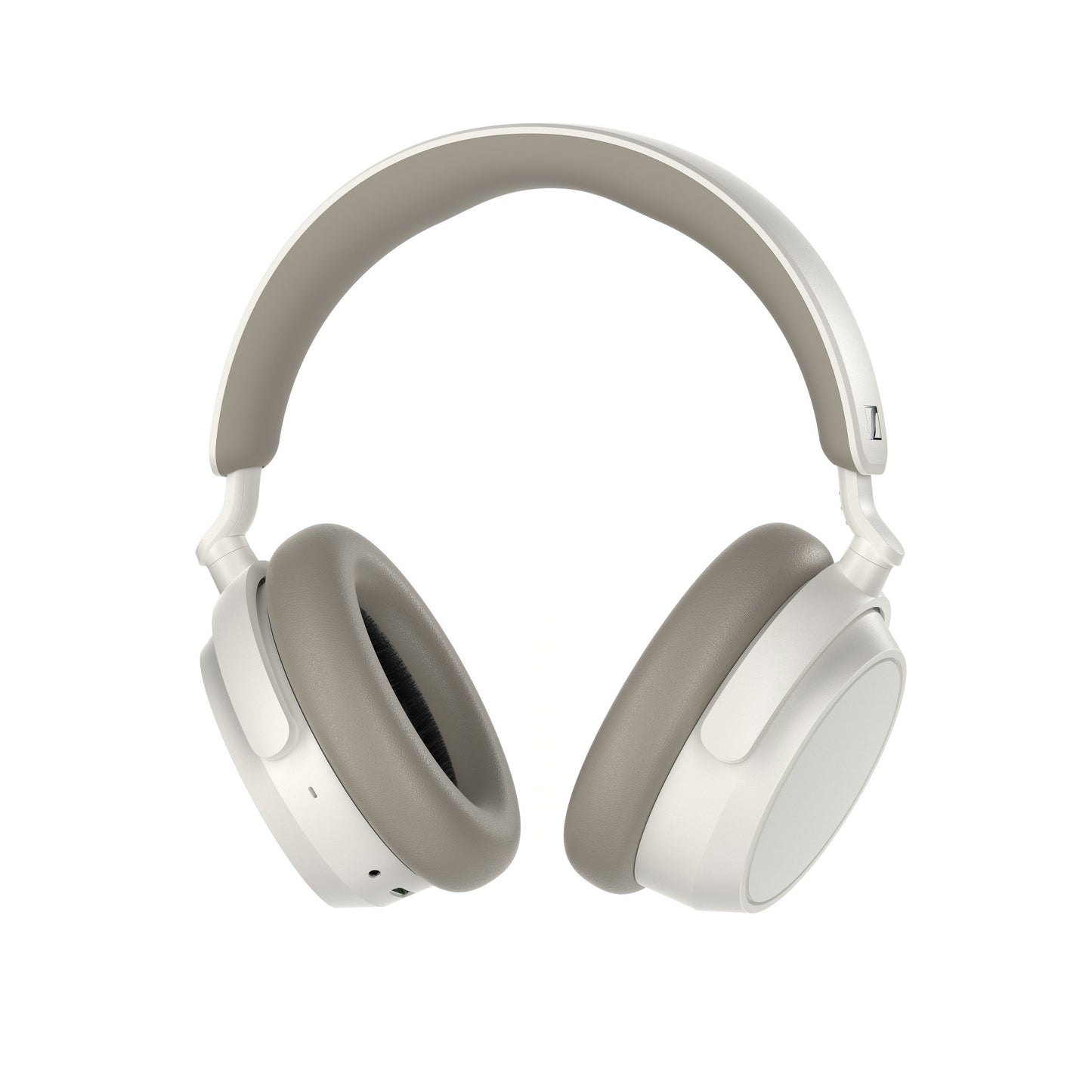 Sennheiser Accentum Wireless Over-Ear-Kopfhörer Weiss Schrägansicht mit gefalteten Ohrpolstern im Halbprofil