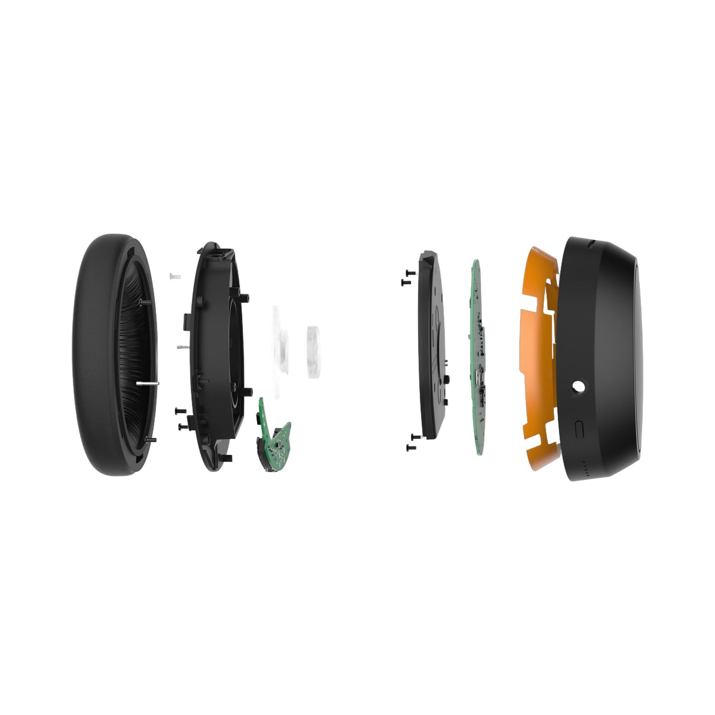 Sennheiser Momentum 4 Wireless Over-Ear-Kopfhörer Schwarz Detailansicht Explosionsdarstellung der Treiber