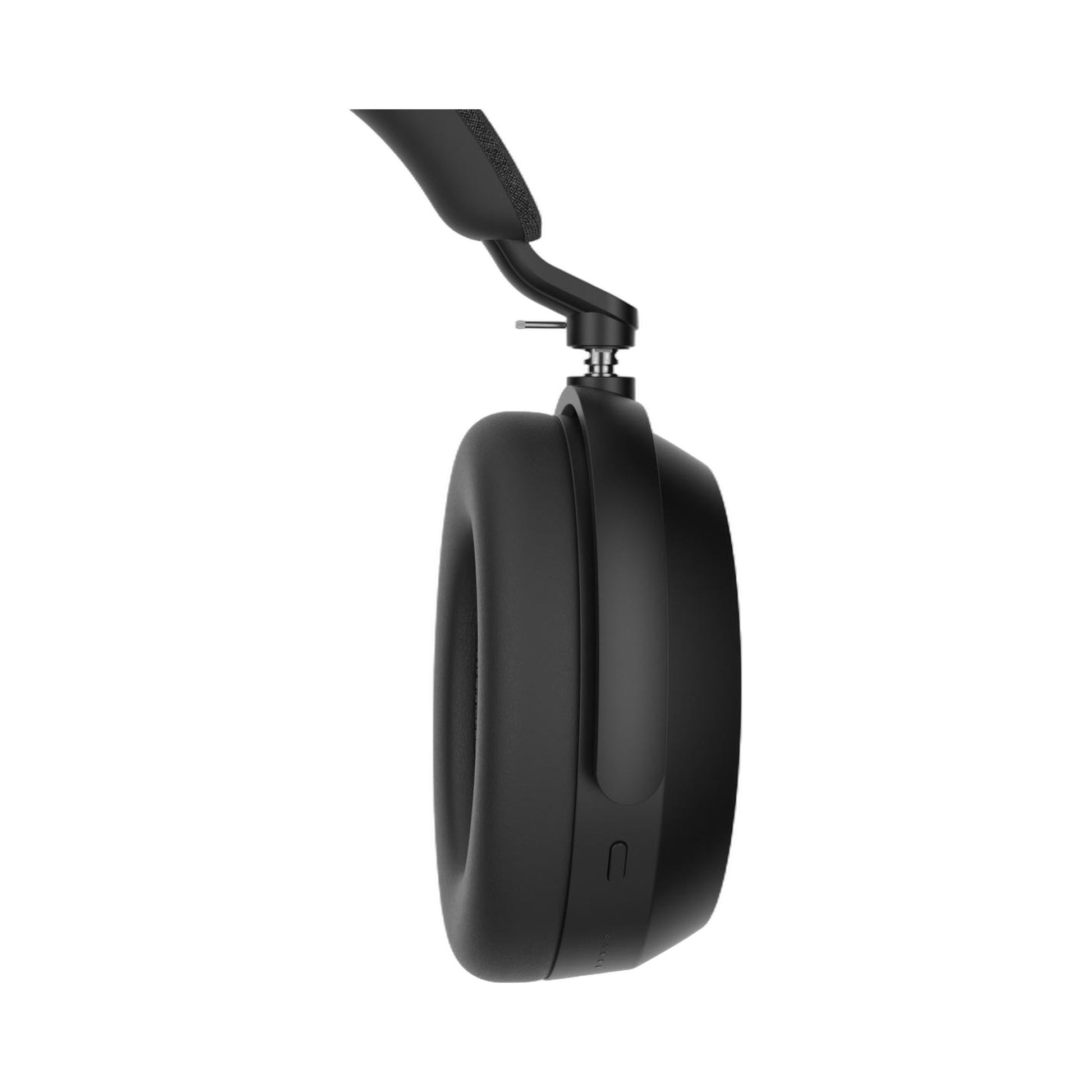 Sennheiser Momentum 4 Wireless Over-Ear-Kopfhörer Schwarz Detailansicht Ohrmuschel und Faltgelenk